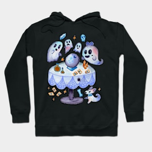 Ghosts Having a Spooky Seance in Watercolor Hoodie